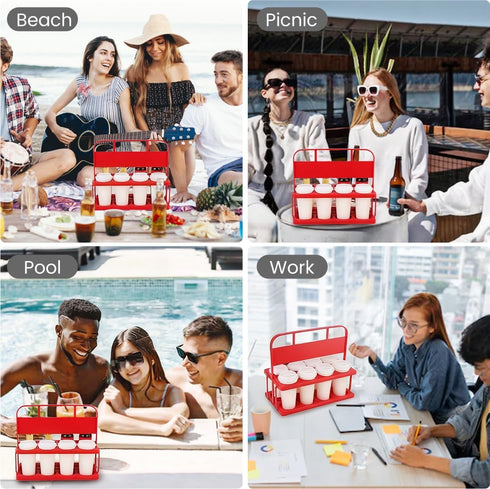 8 Reusable Drink Carrier with Handle for Food Delivery Drivers, Portable Cup/Coffee Holder Accessories for Delivery