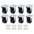 PATIKIL 2" Rigid Caster Wheels, 8 Pack Silent Fixed Non-Swivel Casters for Furniture Workbench Cart Trolley