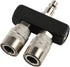 FORNAX 2-Way Straight Air Manifold Splitter with 2 Couplers and 1/4" NPT Male Plug