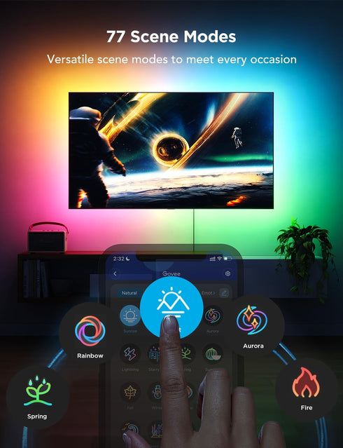 Govee TV LED Backlight, RGBIC LED Lights for 40-50inch TVs, Music Sync, Wi-Fi Bluetooth & App Control