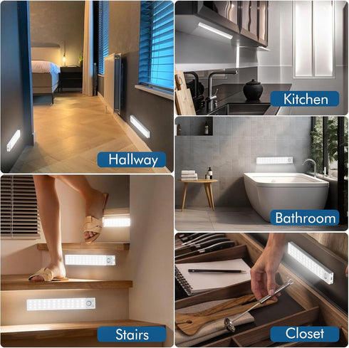 4 Pack,Under Operated,Dimmable Counter Under Cabinet Lighting Cabinet Lights Wireless,Motion Sensor Light Indoor