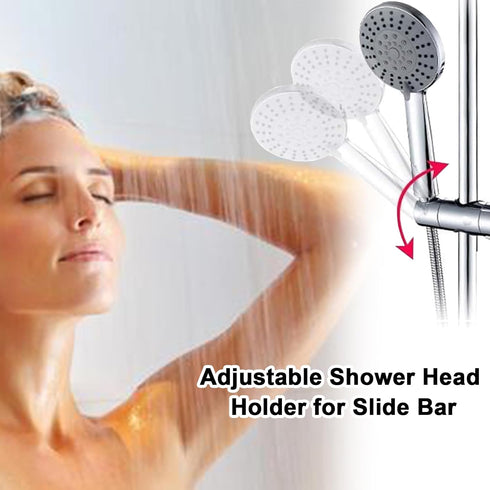 xlehoely 18-25MM O.D.,360 Shower Head Holder for Slide Bar,Adjustable Shower Bracket Holder for Slide Bar Slider Clamp
