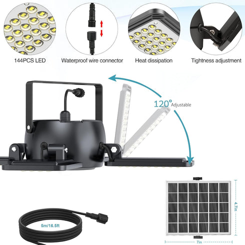 Latband Light,144LED 1200LM 5 4 IP65 Solar Pendant Light Outdoor Indoor Solar Powered Motion Sensor Shed Daytime Work