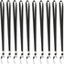 YOUOWO Neck Office Nylon Woven Black Lanyards for Badges Holders with J-Hook - Pack of 10