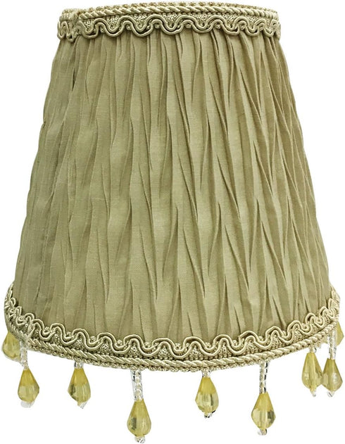 Royal Designs, Inc. CSO-1036-5AGL Beaded Ruche Pleat Empire Chandelier Shade with Designer