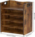 File Organizer for Desk, Wood Desk Organizer, 5 Tier Office Accessories with Handle, Mesh File Organizer