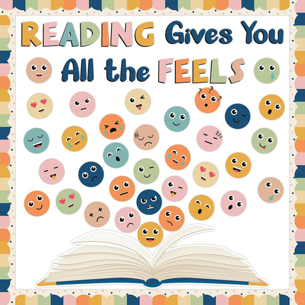 Reading Bulletin Board Classroom Decorations Set Reading Gives You All The Feels Boho Emotion Cutout
