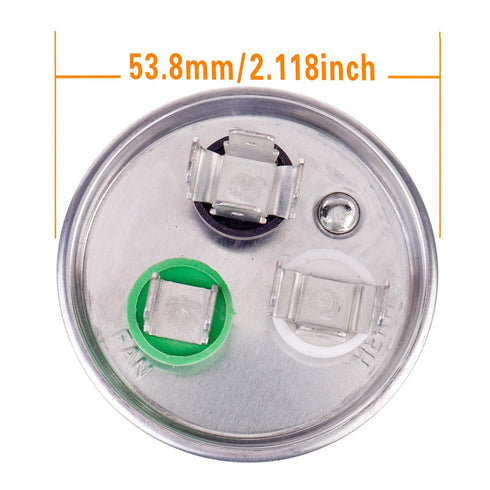 30/5 uF 30+5 MFD ±6% 370V/440V CBB65B AC Capacitor, Dual Run Round Replacement for AC Unit Fan Motor