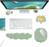 Set, Keyboard Wrist Rest and Mouse Pad with Wrist Support Ergonomic Leaf Shape Mouse Pad with Non-Slip Base, Pain