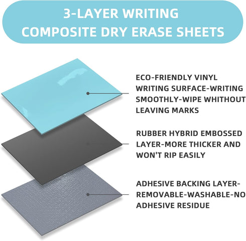 Dry Erase Board Sticker - 8.3''x11.7'' Washable & Removable Whiteboard Sheets, 12 PCS Reusable Dry Erase Paper