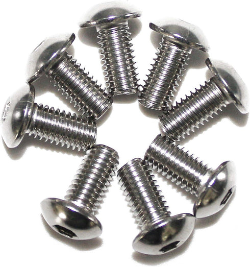 10PCS M8-1.25 x 10mm Button Head Socket Cap Screws - Stainless Steel 18-8, Full Thread, Allen Socket Drive, Plastic Box
