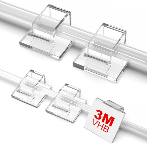 TidyHelper 100 PCS Outdoor Light Clips Clear (Small & Large), Adhesive Cable Clips