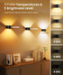 3 5000mAh 2 Pack FULEN Motion Sensor Wall Light with Remote Control Colors Wireless Wall Lamp LED Indoor Up and Down