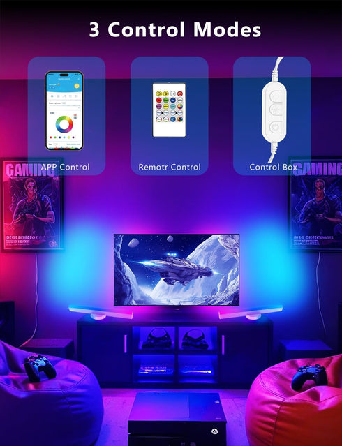 DAYBETTER Smart LED Light Bars, RGB+ICW Gaming Light Bars with Scene and Music Modes, Smart TV Light Bar with Multiple