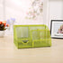 VANRA Mesh Desk Organizer, Office Supply Caddy with 6 Compartments and Drawer (Green)