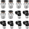 12 Pcs Push to Connect Fittings 5/16 Inch Tube OD x 1/4 Inch NPT Thread Pneumatic Male Straight and Elbow Quick Connect