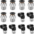 12 Pcs Push to Connect Fittings 5/16 Inch Tube OD x 1/4 Inch NPT Thread Pneumatic Male Straight and Elbow Quick Connect