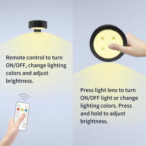 Arixinks 3PACK 3 Dimmable, Picture Light Battery Operated with Remote, Painting Light for Wall Art with Lighting Colors