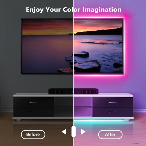 NBBUFF 65.6ft (1 60 Led Lights for Bedroom Roll), Color Changing RGB Led Strip Lights with Keys Remote and App Control