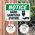 10x7 Inches, 55 Hand Sanitizer Station Sign, mil Thick HDPS (high Density polystyrene), Made in USA