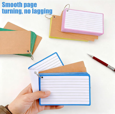 BOBOAR 3x5 Studying,4 Packs 60 Sheets(240 Flash Mini Index Cards With Ring for Flashcards for Pcs)