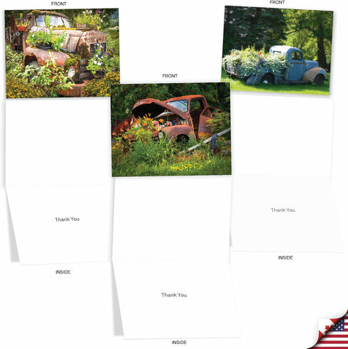 The Best Card Company 10 Assorted Thank You Notes Bulk Box Set, 4 x 5.12 Inch with Envelopes (10 Designs)