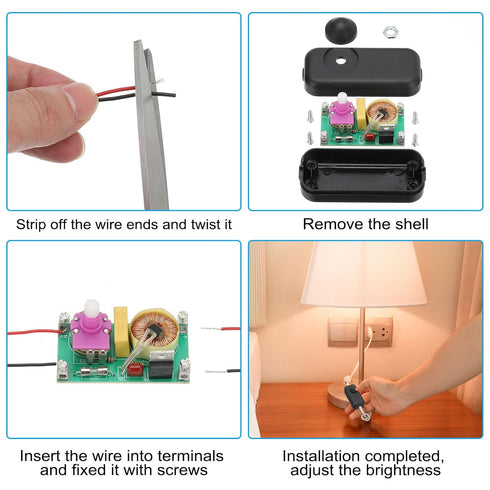 2pcs Dimmer PATIKIL Inline Lamp Switch, Rotary LED Light Controller Brightness Control Cord Switch with Screwdriver