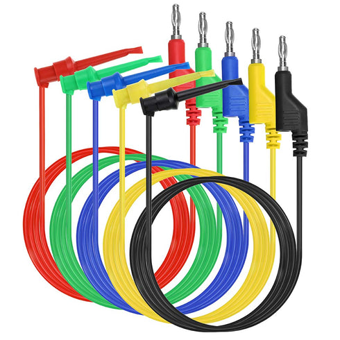 Sumnacon 39 Inch Multimeter Test Lead Set - 5 Pcs Wire Cable Kit with Protective, Flexible Test Hook Leads for 500V/5A