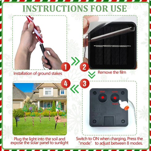 6 1 54 8 800mAh, in Solar Christmas Tree Pathway Lights, LED Solar Powered Christmas Tree Candy Outdoor Decorations