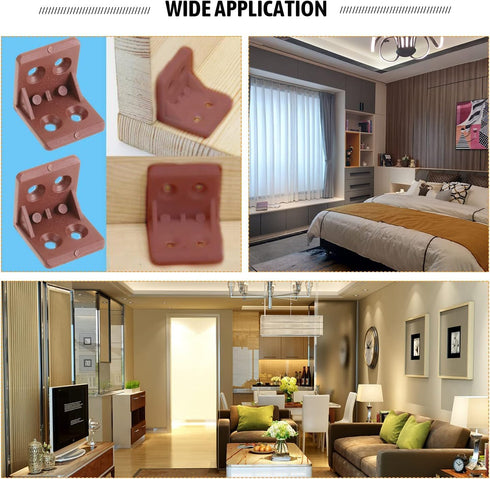 4 12pcs Shelf Support Corner Brace Hole Right Angle Board Holder L Shape Bracket Plastic Furniture Corner Brace
