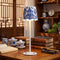 Pickmesh 1 Pack Chinoiserie Mahjong Lamp Scalloped Edge Chinoiserie LED Cordless Table