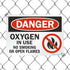 SmartSign U9-1266-NP "Danger - Oxygen In Use, No Smoking Or Open Flames" Sign | 10" x 14" Plastic Black/Red on White