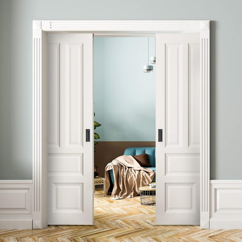Ravinte 4 Pack Black Flush Pulls, 5.9in Length Sliding Closet Door Handles, Recessed Finger Pulls, Stainless Steel