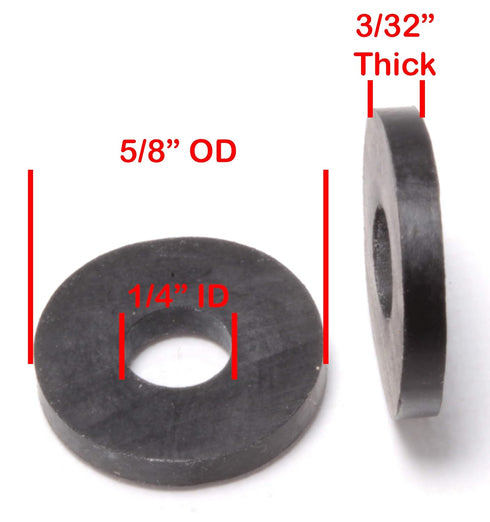 100 Pack EPDM Rubber Flat Washers - 5/8" OD, 3/32" Thickness, UV Resistant Neoprene Washers for Indoor/Outdoor