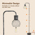 6W Bulb, Industrial Floor Lamp, Antique Silver Standing Lamp Modern with LED Foot Switch, Metal Tall Lamps for Living
