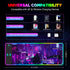 RGB Mouse Pad with 15W Wireless Charging, Purple Anime Neon Extended Large LED Gaming Pad, 10 Light Modes for Home