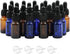 20-Pack 10 ml Glass Dropper Bottle Set, Amber and Blue Glass Bottles with Dropper