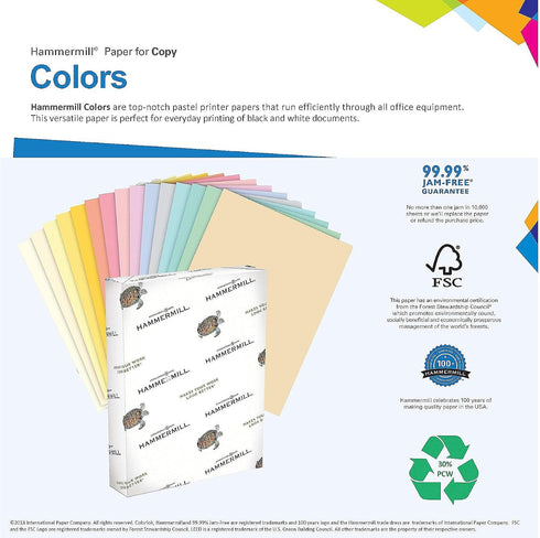 Hammermill 103168 20lb, 8-1/2 11, 500 Recycled Colored Paper, x Goldenrod, Sheets/Ream