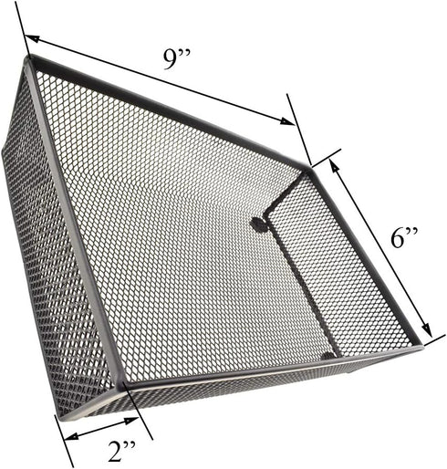HAHIYO Stackable Mesh Tray Cup, 9 x 6 x 2 inches Sturdy Container for Desk Drawer Organizer (Black)