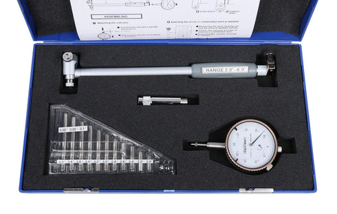 Accusize Industrial Tools 2-6'' by 0.0005'' Dial Bore Gage, 6'' Stem Length, Ee20-5006