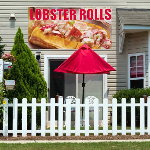 Sign Destination #1 24inx60in, 4 Grommets, Vinyl Banner Sign Lobster Rolls Style A Lobster Roll Marketing Advertising