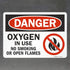 SmartSign U9-1266-ND_10x14 "Danger - Oxygen In Use, No Smoking Or Open Flames" Label | 10" x 14" Vinyl Black/Red on