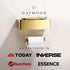 1 Pack Day Moon - Toilet Paper Holder with Shelf - Modern Roll Holder for Bathroom - - Wall Mount - with Storage, Gold