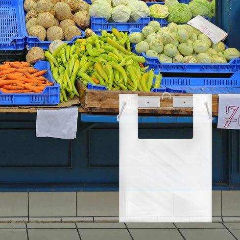 QWORK T-Shirt Bag Rack Holder - 2 Pack Versatile Stand for Grocery Stores, Kitchens, and Retail
