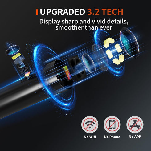 NIDAGE Dual Lens Borescope Inspection Camera, 1920P HD Endoscope with Light, 11.5FT Flexible Snake Camera