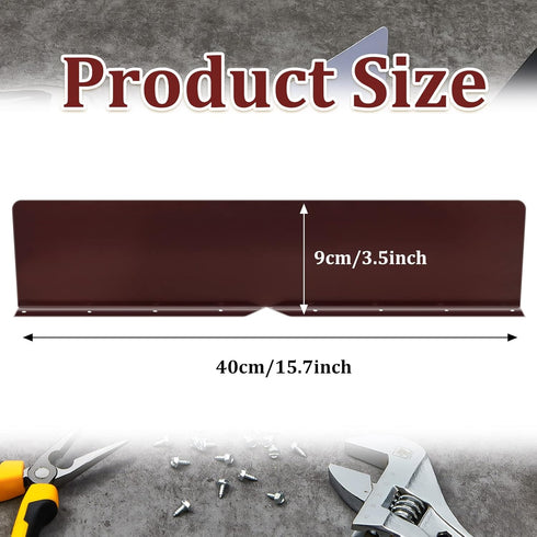 2 Pcs Gutter Valley Splash Guards Downspout Diverter Roof Rain Diverter Roofing Gutter Guards with 20 Pcs Matching Gutter Screws Rain Gutter Guards for Corner House, Brown (Bent Style)