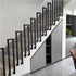 PAUANI Rod(L-35CM) Stair Handrails Railing Kit - Balusters Indoor/Outdoor, L/U Type Wrought Iron Stair Handrail