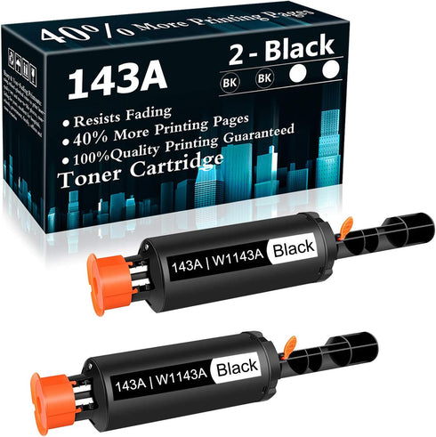 Top Ink 2 Black Cartridge 143A | W1143A Compatible Toner Cartridge Replacement for HP Neverstop Laser Printers
