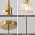 YJQHXY 6.56 E26 Hardwired Pendant Light with Flower Glass Shade Adjustable FT Twisted Cord, Socket, Brass Finish