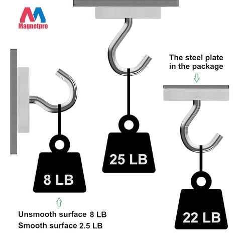 12 25 LB 0.79"*0.28" Countersunk 12 Counterparts Magnetpro Pieces Neodymium Magnets Force, Strong Magnets Size